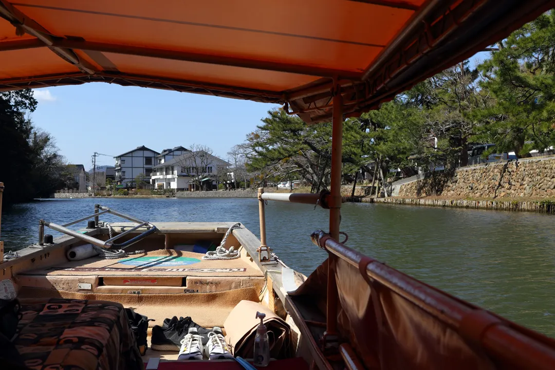 View of canal in Matsue from boat