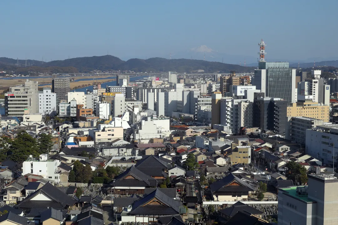 View of Matsue city and Mt. Daisen