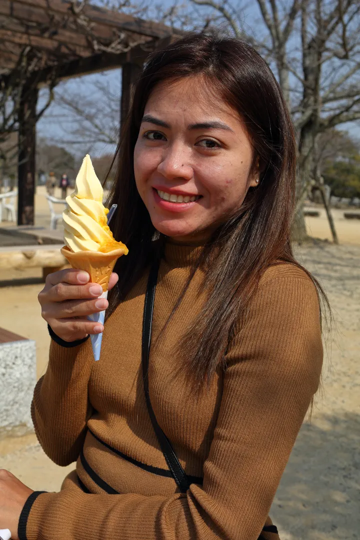 Orange ice cream cone