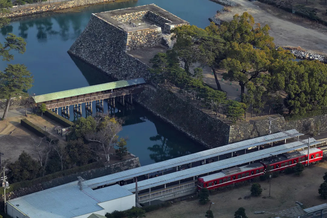 The foundation and moat of Takamatsu Castle