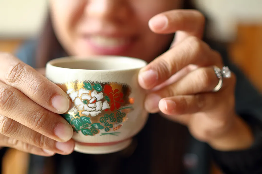 Close-up of the teacup