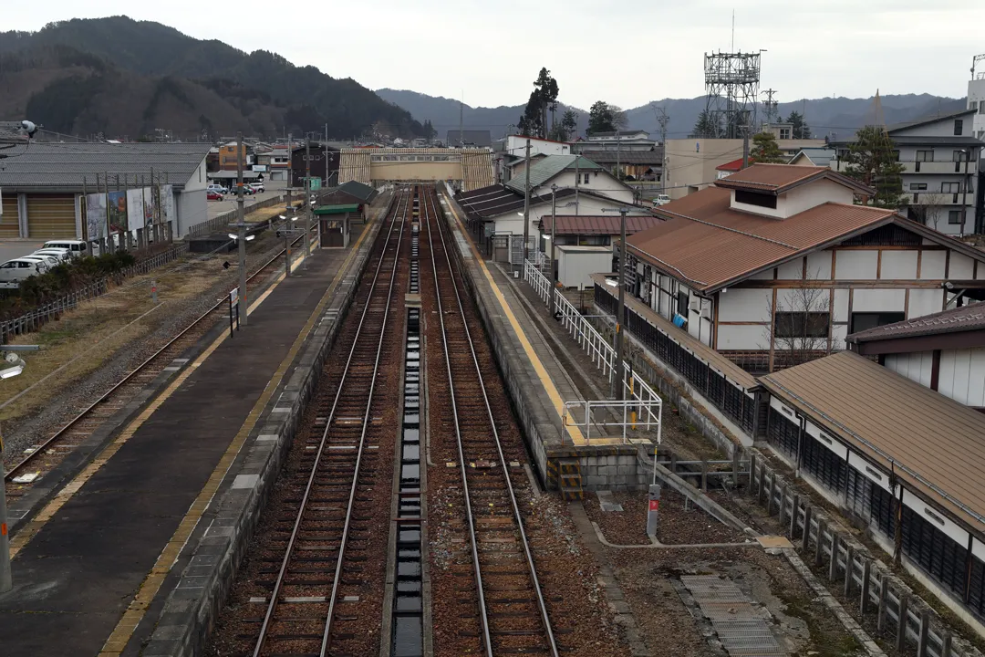 The station platforms