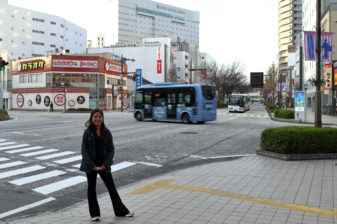 The main street leading to Toyama Station