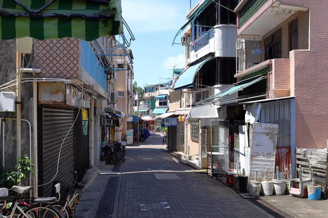 Typical street in the center of Cheung Chau