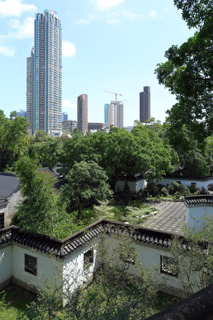 The only remnants of the Kowloon Walled City below modern buildings