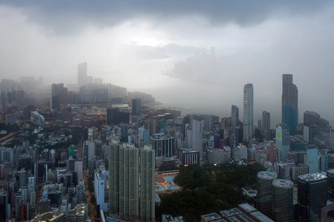 Storm clouds over Kowloon