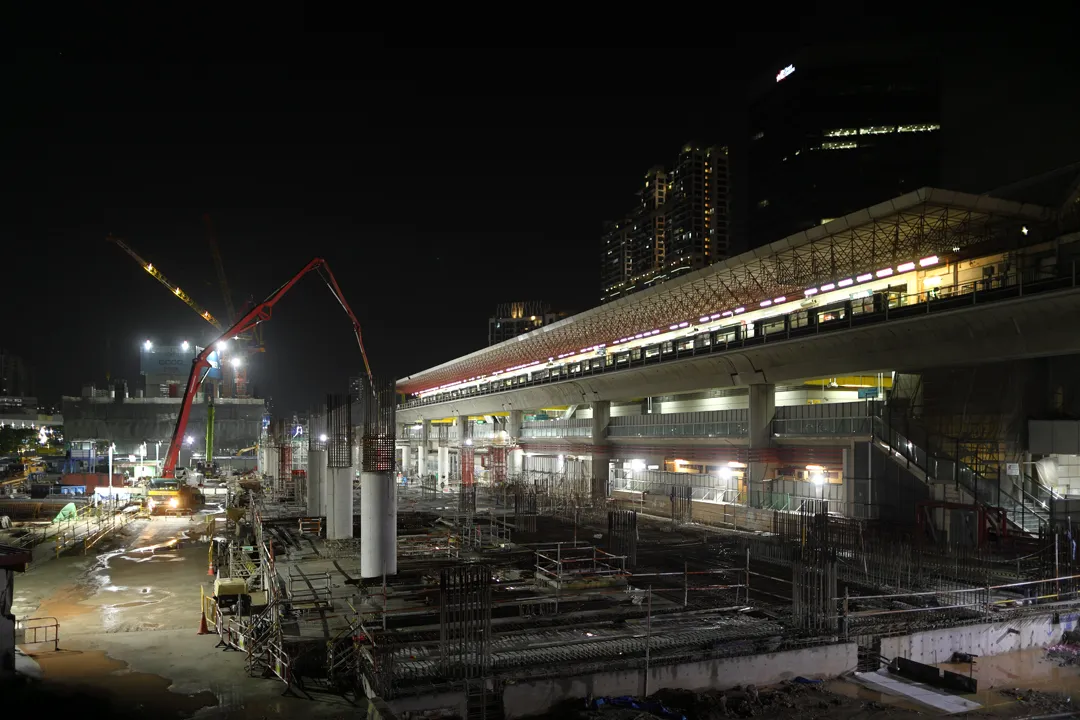 Construction works on the southwest side of the station
