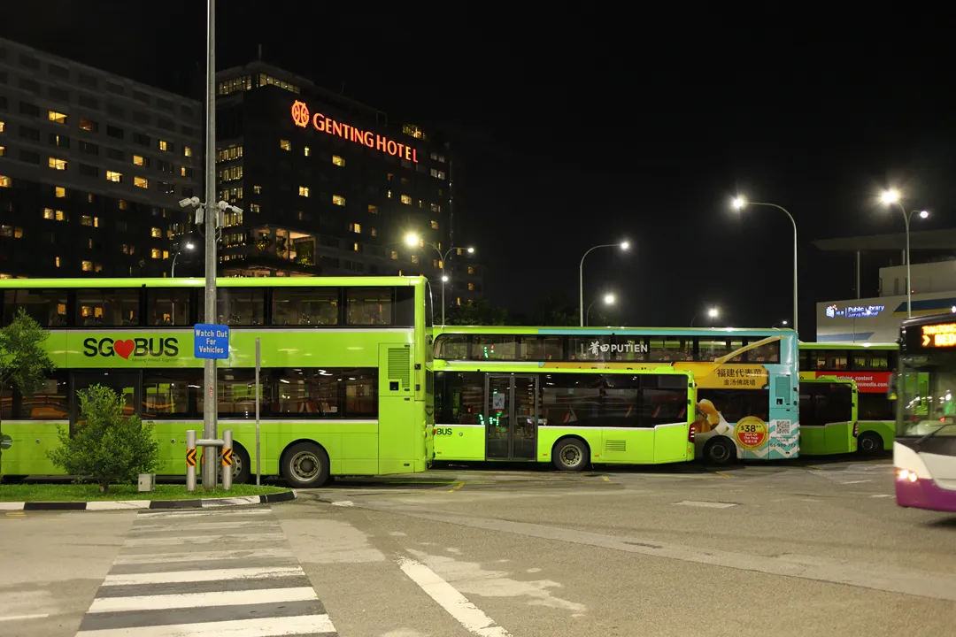 The hotel and the bus interchange